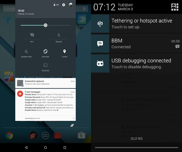 Lollipop vs Kitkat - Notificaciones