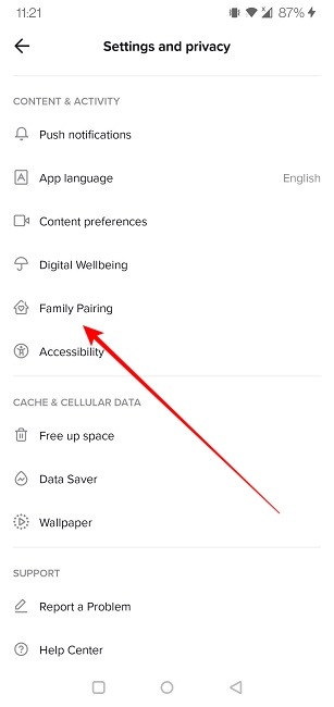 Tiktok Parental Controls Emparejamiento familiar