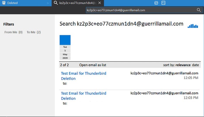 Búsqueda de Thunderbird Basura Resultados de la búsqueda de basura