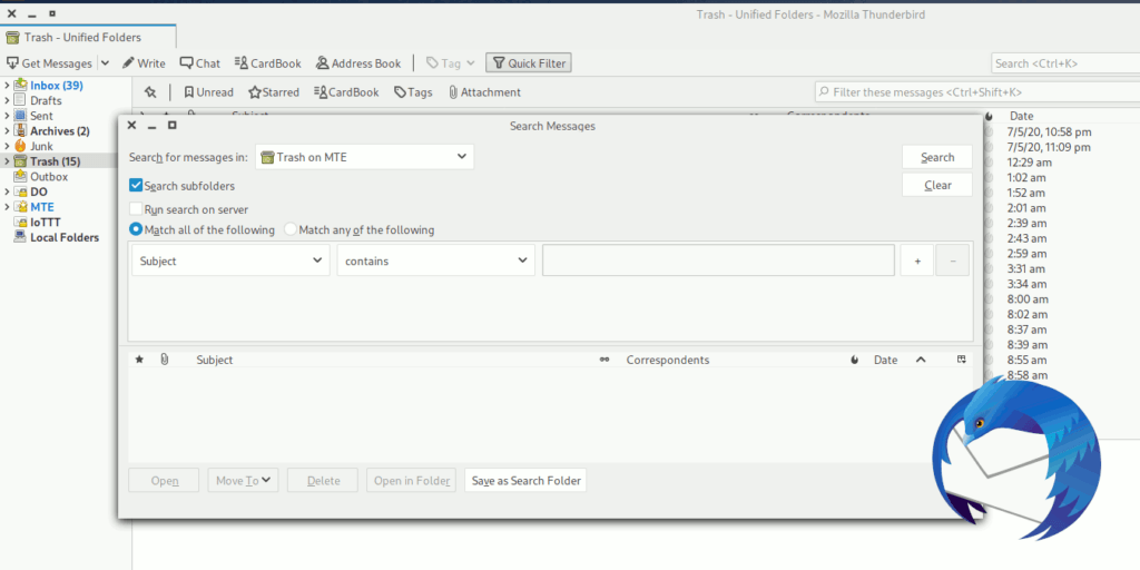 Thunderbird Search Trash Folders Featured