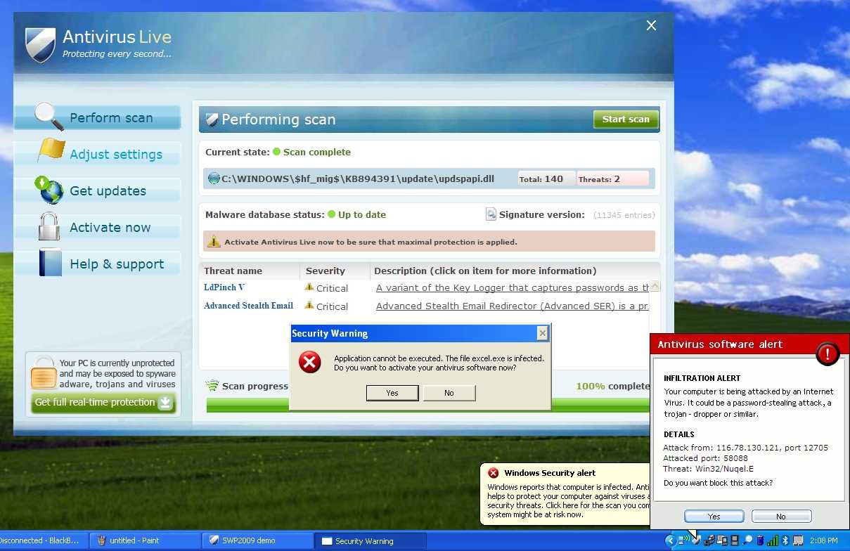 antivirus falso