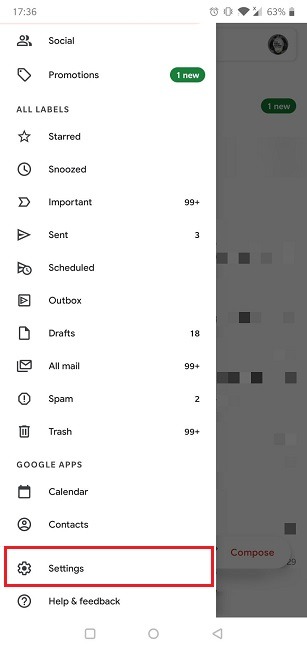 Cómo deshabilitar la configuración de la aplicación móvil de vista de conversación de Gmail