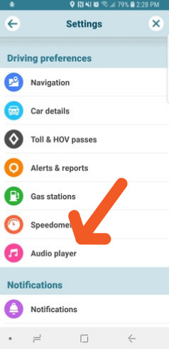 mapas-reproductor-de-audio-waze-reproductor-de-audio-configuraciones