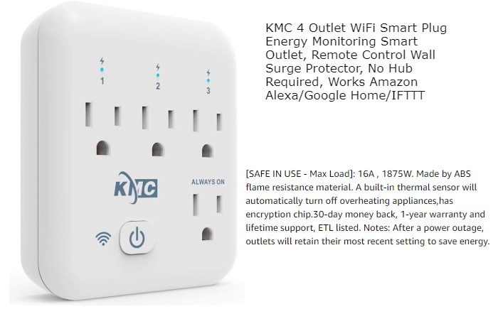 Enchufe inteligente Wifi de cuatro salidas Kmc