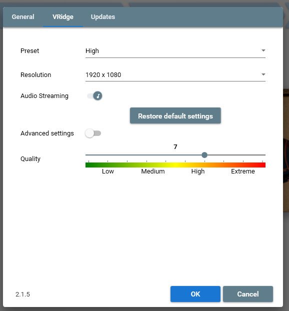 vridge-configuraciones