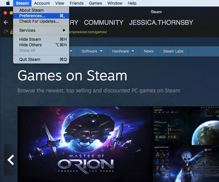 Preferencias de Steam Uso a distancia