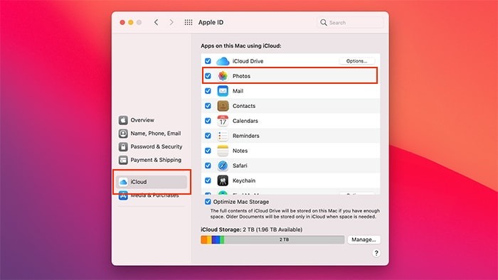 Configuración de fotos de icloud Macos Preferencias del sistema