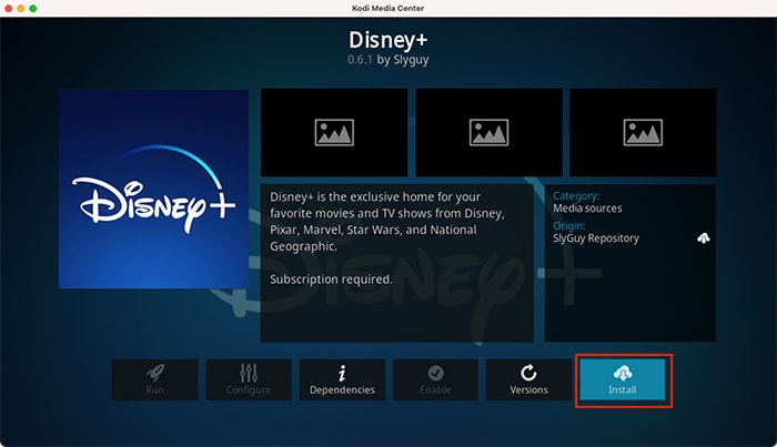 Disney Plus Kodi Instalación del complemento