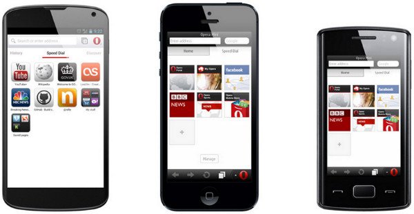 Opera Mobile Browser Comparación de navegadores web