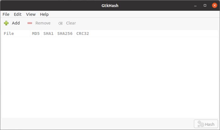 Comprobar hashes con la interfaz Gtkhash