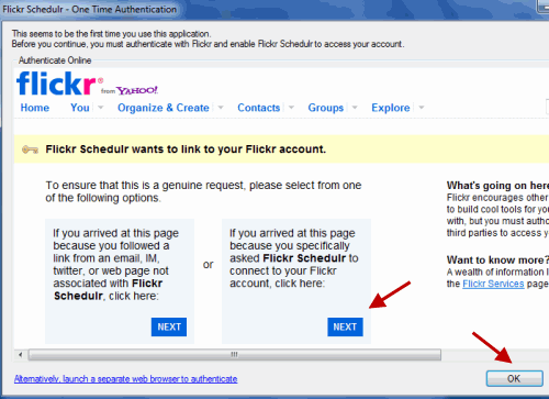 Autenticar el programador de Flickr para subir fotos