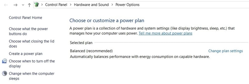 Panel de control de Windows