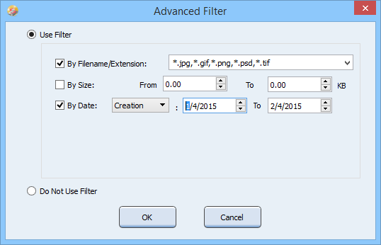 filtros de recuperación de datos de energía