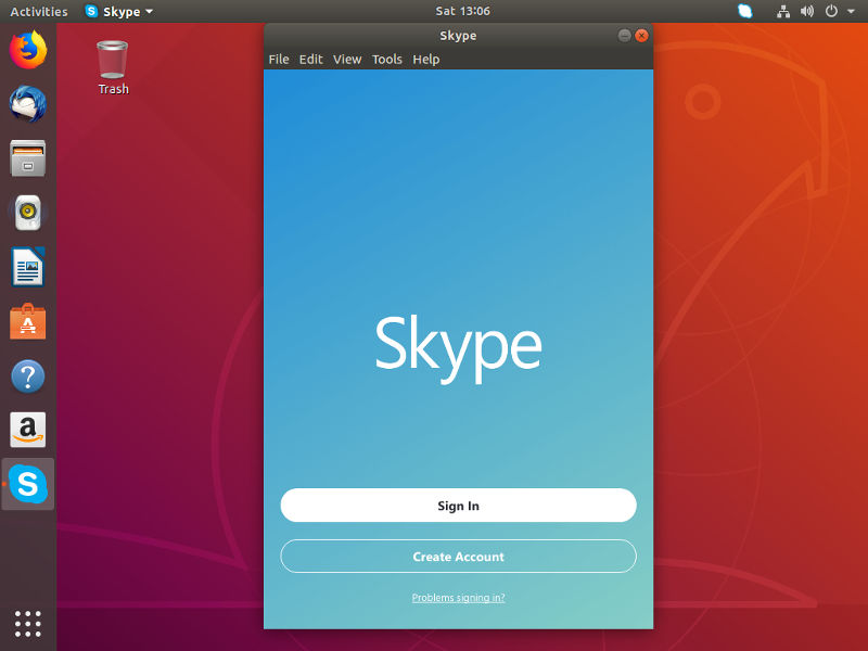 Skype ejecutándose en Ubuntu