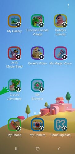 Teléfono Android a prueba de niños Samsung Kids Home Launcher