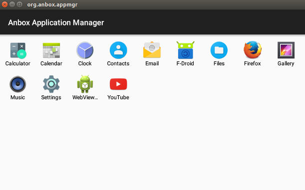 Anbox con algunas aplicaciones