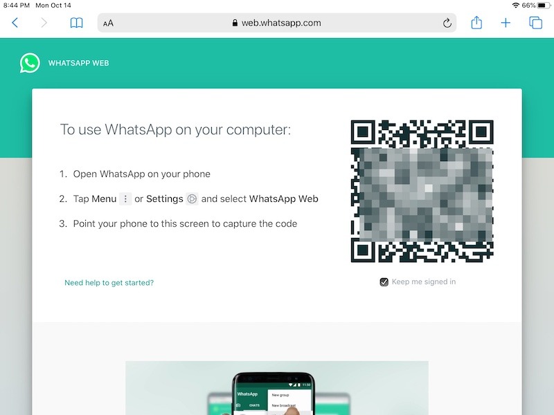 Whatsapp Ipad sin Jailbreak Qrcode