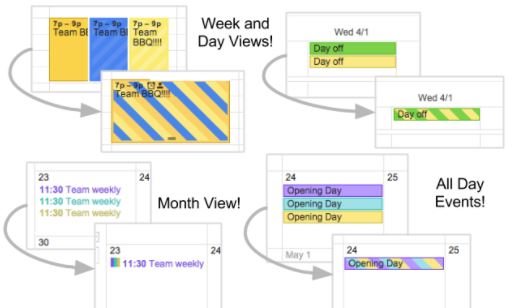 combinación de calendario