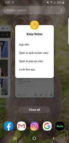 Pantalla dividida de Android Abrir la primera aplicación