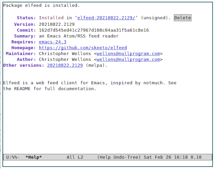 Emacs Rss 05 Elfeed instalado