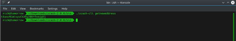 Obtenga su dirección de billetera Zcash