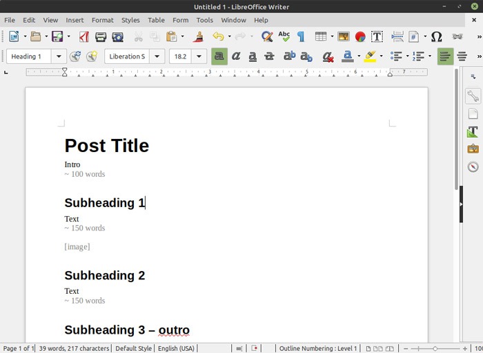 Libreoffice Writer Autotexto Listo para usar Plantilla de usuario