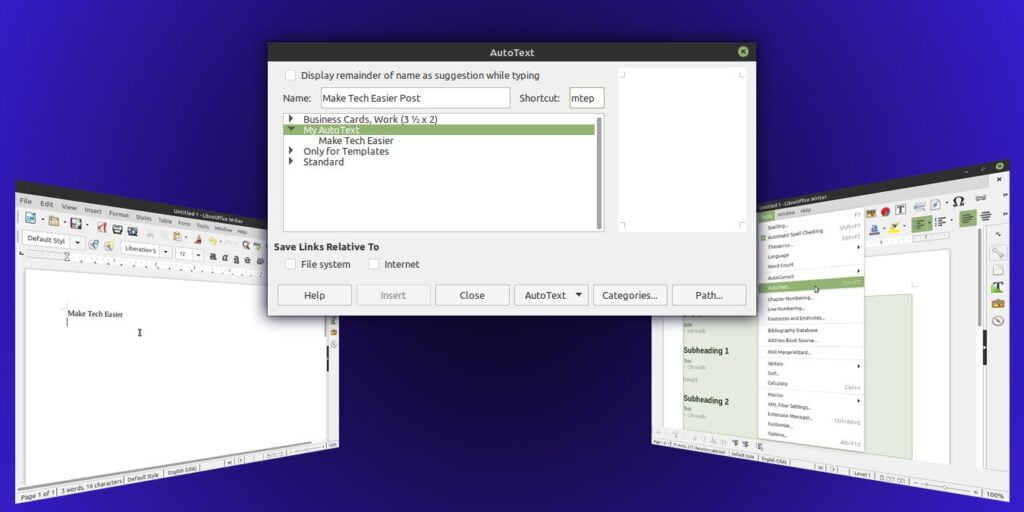 Libreoffice Writer Autotext Featured