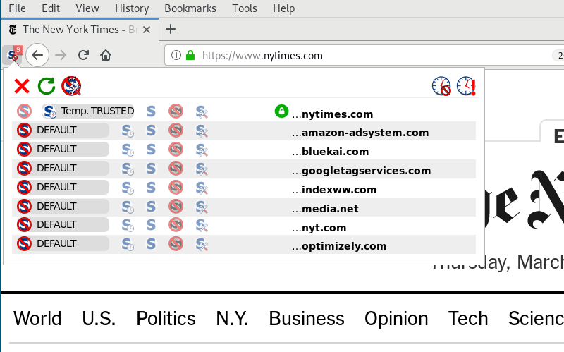 Lista ampliada de NoScript