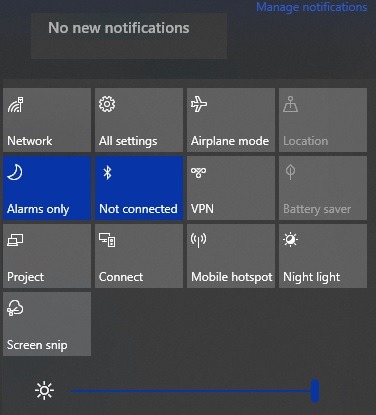 Deshabilitar notificaciones Windows Sin notificaciones nuevas