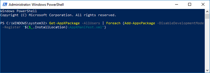 Barra de tareas no funciona Windows 10 Powershell