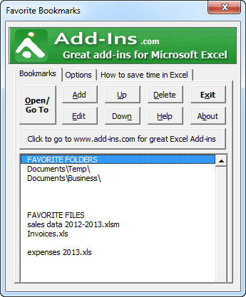 Excel-addins-favoritos-marcadores