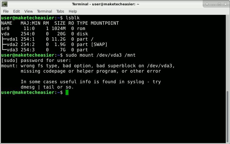 montaje de prueba de cryptsetup