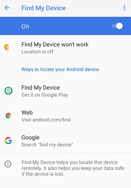 Cómo evitar quedar bloqueado en Android Find My Devce