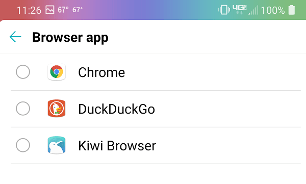 Cómo configurar aplicaciones predeterminadas en el navegador predeterminado de Android 10