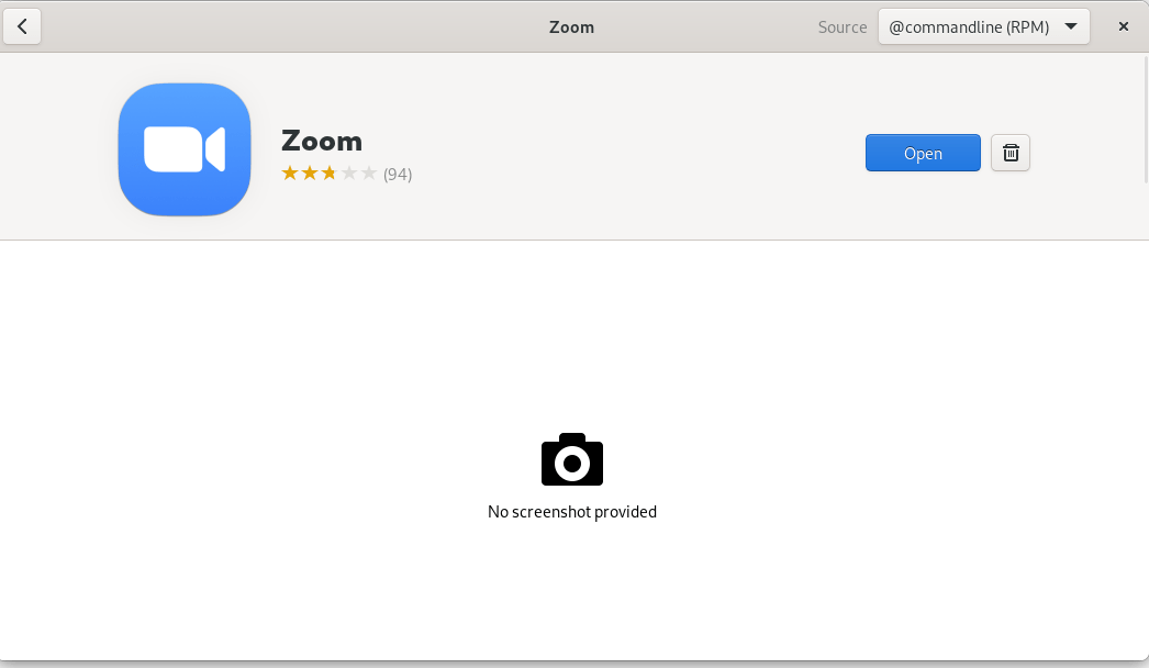 Zoom Fedora Instalación abierta