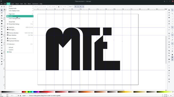 Creación de logotipos con visualización de guías de Inkscape