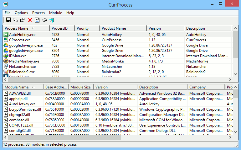 CurrProcess es como una alternativa portátil para el administrador de tareas de Windows.