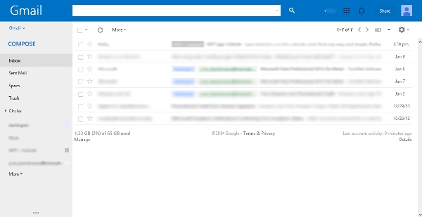 Estilo de Outlook.com para Gmail.