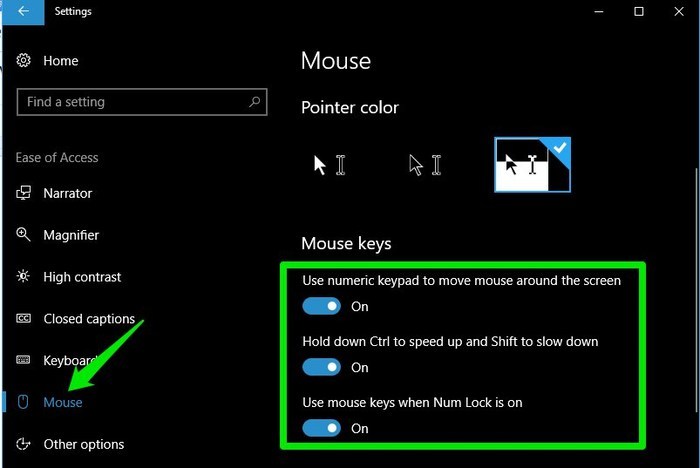 personalizar-mouse-windows-10-habilitar-mouse-keys