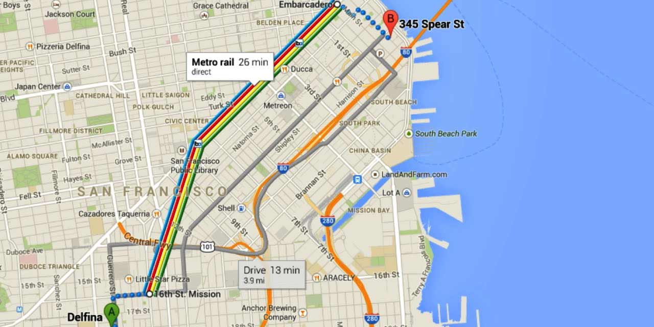 Apple Maps vs Google Maps Google Maps San Francisco