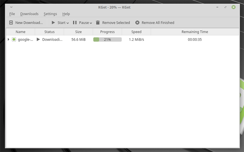 Linux Mint Gestores de descargas Kget