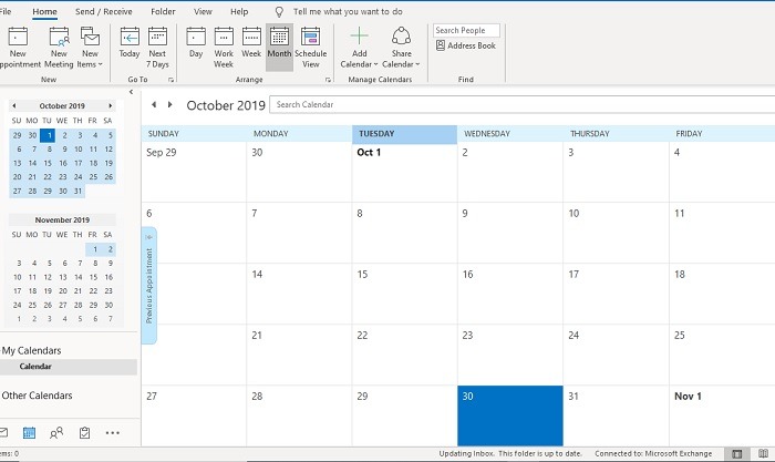 Calendario de Outlook