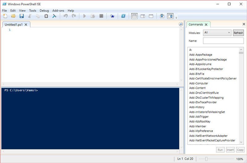 powershell-cmd--diff-ise