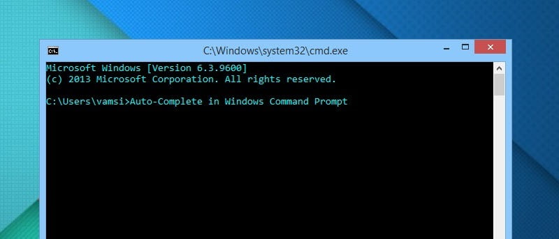 How to Turn On Auto Complete in Windows Command Prompt