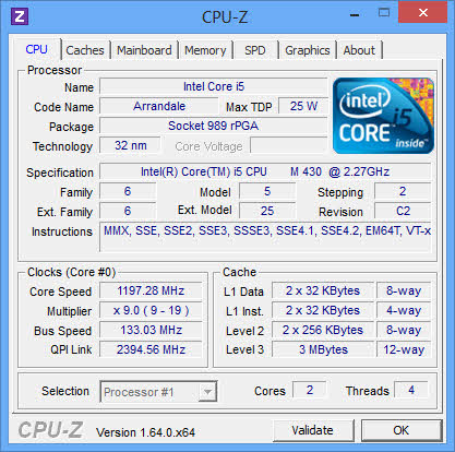 verifique la información del sistema usando CPU-Z