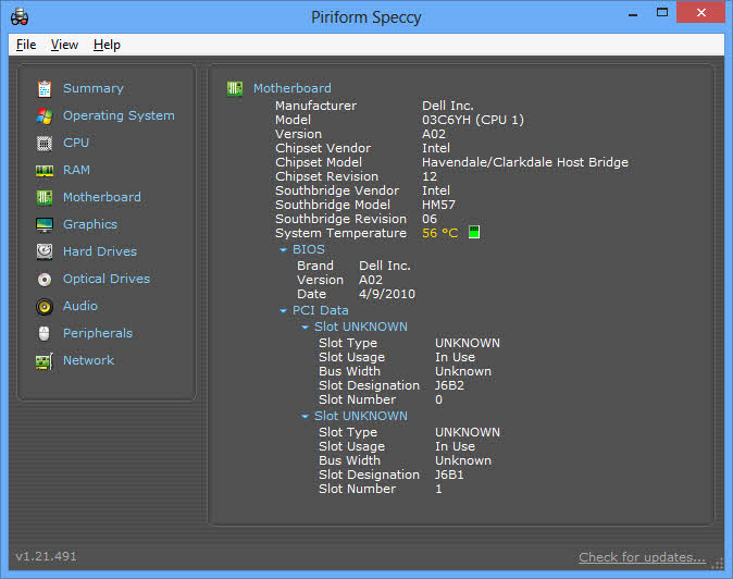 verifique la información del sistema usando speccy