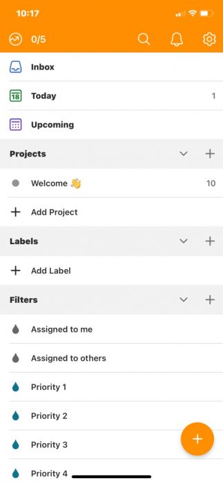 iOS Aplicaciones de productividad Todoist