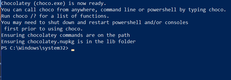 Chocolatey Instalar Powershell 3 Terminado