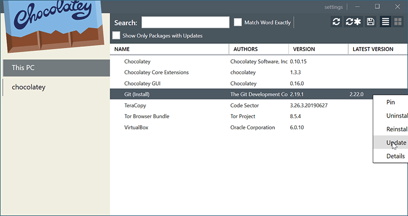 Chocolatey Gui Actualización 1