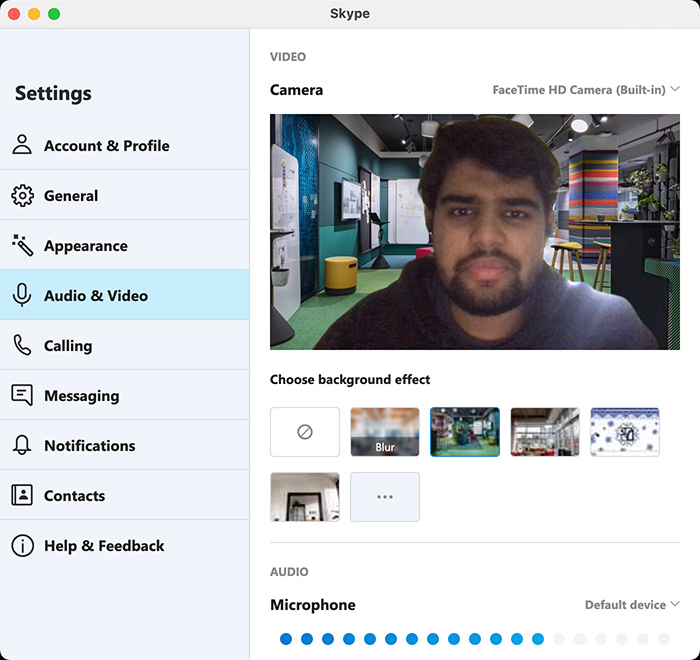Fondo de video personalizado Skype personalizado
